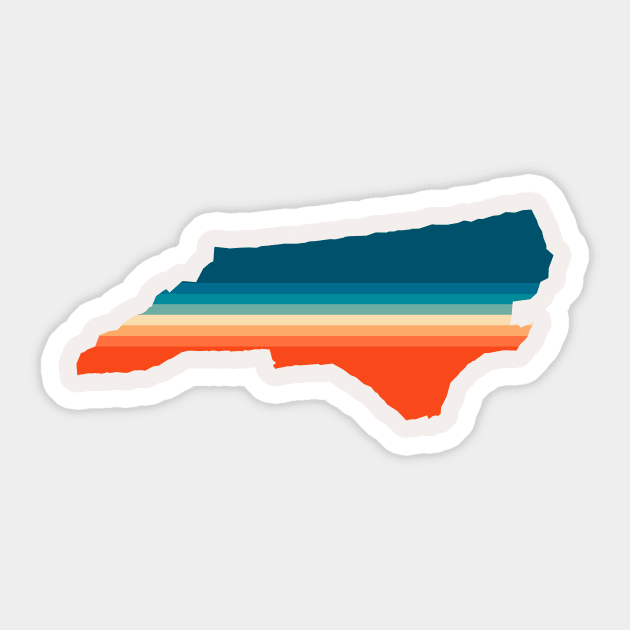 North Carolina State Retro Map Sticker by n23tees